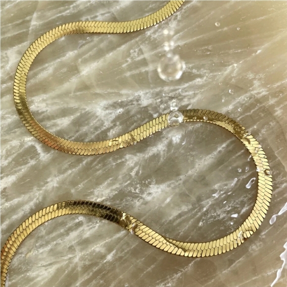 18k gold Snake chain choker necklace - Picture 2 of 5
